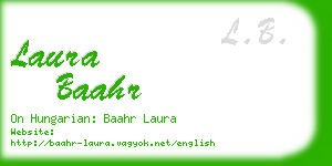 laura baahr business card